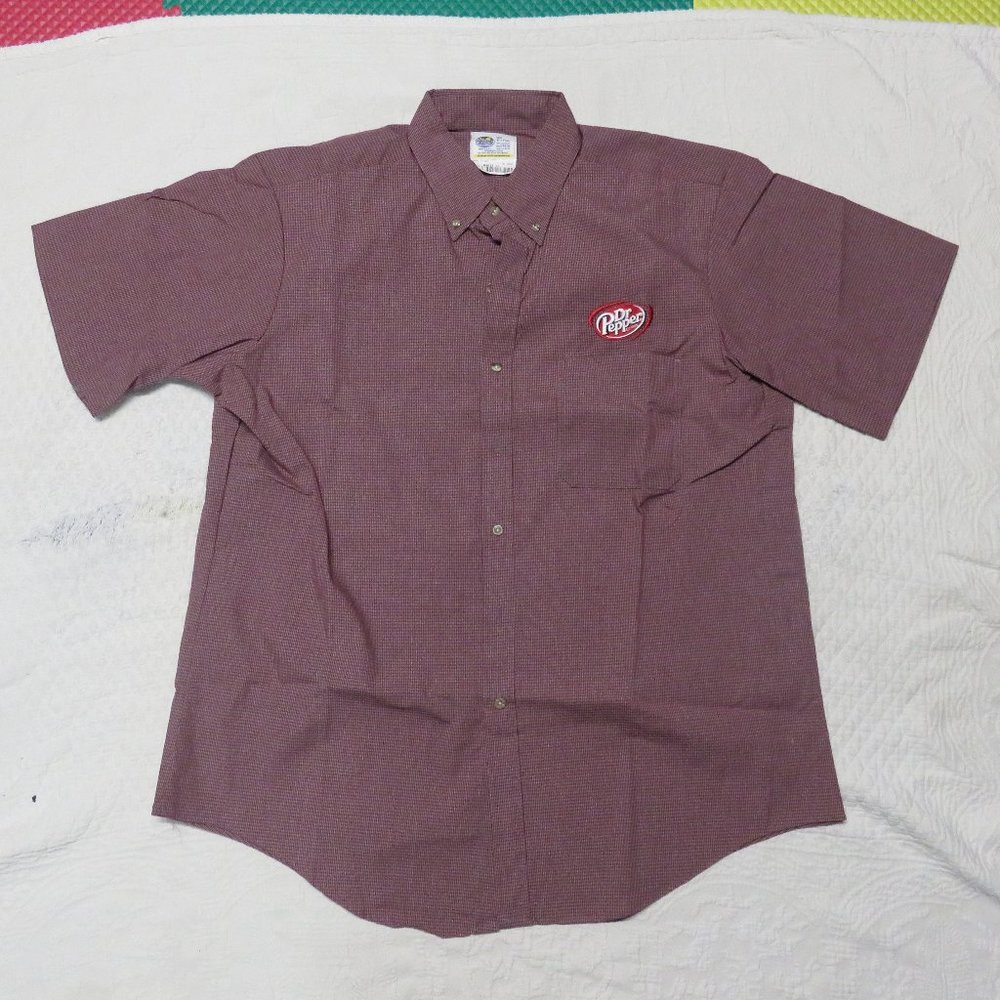 Dr. Pepper Short Sleeve Button up Work Shirt XL